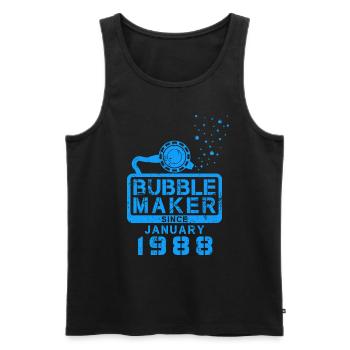 Plongeur Birthday Bubblemaker depuis janvier 1988 - Débardeur bio Premium Homme - noir - Devant - Michal (187cm)