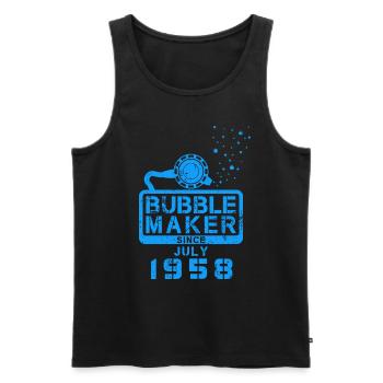 Diver Birthday Bubblemaker since July 1958 - Men's Premium Organic Tank Top - black - Front - AI Model Male 178 light (178cm)