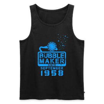 Diver Birthday Bubblemaker since September 1958 - Men's Premium Organic Tank Top - black - Front - AI Model Male 178 light (178cm)