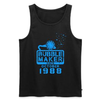 Plongeur Birthday Bubblemaker depuis octobre 1988 - Débardeur bio Premium Homme - noir - Devant - Michal (187cm)