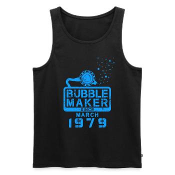 Diver's Birthday Bubblemaker since March 1979 - Men's Premium Organic Tank Top - black - Front - Michal (187cm)