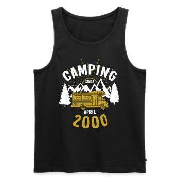 Anniversaire: Camping depuis avril 2000 Camping-car - Débardeur bio Premium Homme - noir - Devant - Michal (187cm)