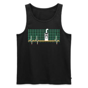 Fireplace ECG Stove Woodburning stove - Men's Premium Organic Tank Top - black - Front - AI Model Male 178 light (178cm)