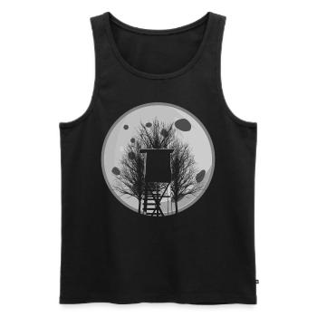 Huntress Hunting Moon Hunting Hunter - Men's Premium Organic Tank Top - black - Front - AI Model Male 178 light (178cm)