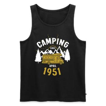 Anniversaire: Camping depuis avril 1951 Camping-car - Débardeur bio Premium Homme - noir - Devant - Michal (187cm)