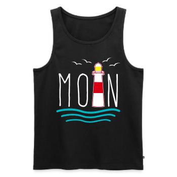 Moin Leuchtturm Norddeutschland - Männer Premium Bio Tank Top - Schwarz - Vorne - Michal (187cm)