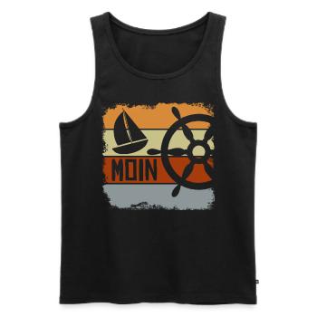 Moin Segeln Segelboot Retro Norddeutsch - Männer Premium Bio Tank Top - Schwarz - Vorne - Michal (187cm)