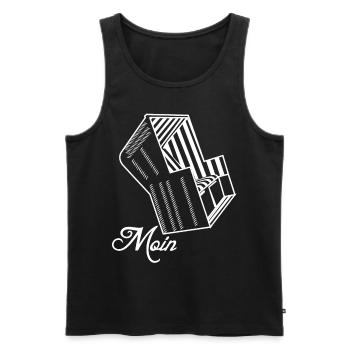 Moin Strandkorb Norddeutschland - Männer Premium Bio Tank Top - Schwarz - Vorne - Michal (187cm)