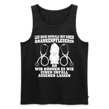 Krankenplegerin Krankenhaus - Männer Premium Bio Tank Top - Schwarz - Vorne - Michal (187cm)