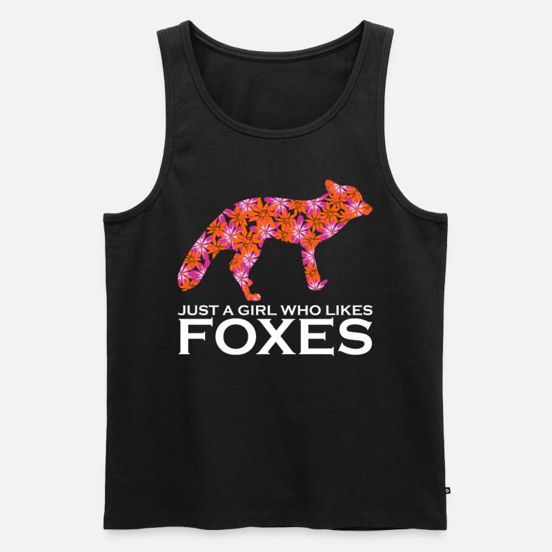 Fuchs mit Blumen - Männer Premium Bio Tank Top - Schwarz