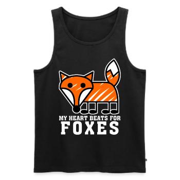 Fox saying with red fox - Men's Premium Organic Tank Top - black - Front - AI Model Male 178 light (178cm)
