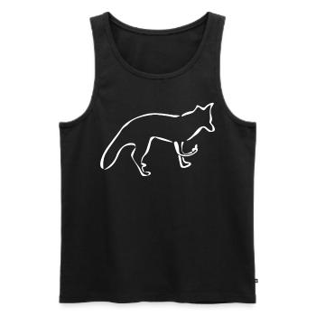 Fuchs Mittelfinger Rotfuchs - Männer Premium Bio Tank Top - Schwarz - Vorne - Michal (187cm)