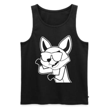 Fuchs mit Sonnenbrille - Männer Premium Bio Tank Top - Schwarz - Vorne - AI Model Male 178 light (178cm)