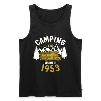 Birthday: Camping since December 1953 Motorhome - Men's Premium Organic Tank Top - black - Front - Michal (187cm)