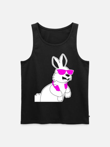 Rabbit with headphones and sunglasses - Men's Premium Organic Tank Top - black