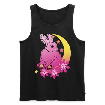 Rabbit Moon Stars Rabbit - Men's Premium Organic Tank Top - black - Front - AI Model Male 178 light (178cm)