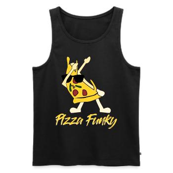 Pizza Funghi or Funky Pizza Baker - Men's Premium Organic Tank Top - black - Front - AI Model Male 178 light (178cm)
