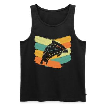 Pizza retro Pizzaria pizza maker - Men's Premium Organic Tank Top - black - Front - AI Model Male 178 light (178cm)