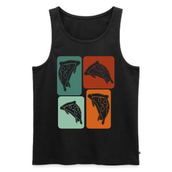 Pizza Pizzaria retro pizza maker - Men's Premium Organic Tank Top - black - Front - AI Model Male 178 light (178cm)