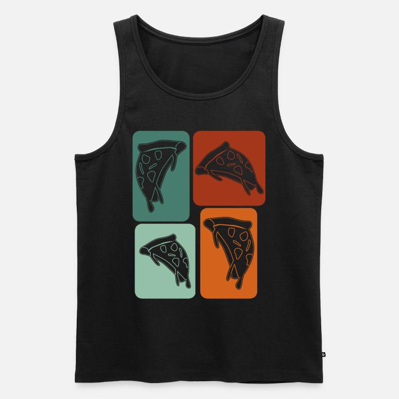 Pizza Pizzaria retro Pizzabäcker - Männer Premium Bio Tank Top - Schwarz