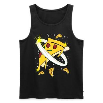 Pizza Space Astronaut Pizzas - Men's Premium Organic Tank Top - black - Front - AI Model Male 178 light (178cm)