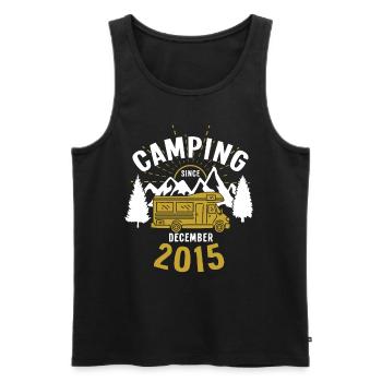 Anniversaire: Camping depuis décembre 2015 Camping-car - Débardeur bio Premium Homme - noir - Devant - Michal (187cm)