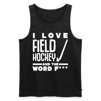 Joueurs de hockey sur gazon - Débardeur bio Premium Homme - noir - Devant - Michal (187cm)