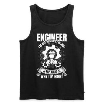I'm Not Arguing Funny Engineering Quote - Men's Premium Organic Tank Top - black - Front - Michal (187cm)