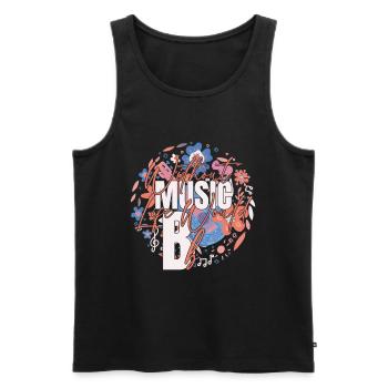 Ohne Musik würde das Leben B Flat Zitat - Männer Premium Bio Tank Top - Schwarz - Vorne - AI Model Male 178 light (178cm)