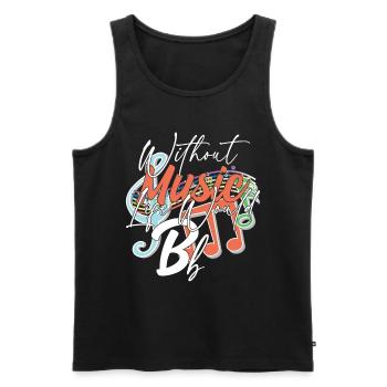 Ohne Musik würde das Leben B Flat Zitat - Männer Premium Bio Tank Top - Schwarz - Vorne - AI Model Male 178 light (178cm)