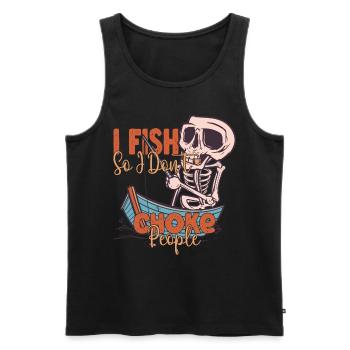 Je pêche pour ne pas étouffer les gens Pêcheur - Débardeur bio Premium Homme - noir - Devant - AI Model Male 178 light (178cm)