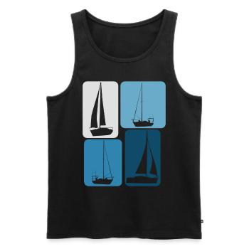 Sailing Boats Sailboat - Men's Premium Organic Tank Top - black - Front - Michal (187cm)