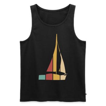 Segeln Segler Retro Segelboot - Männer Premium Bio Tank Top - Schwarz - Vorne - Michal (187cm)