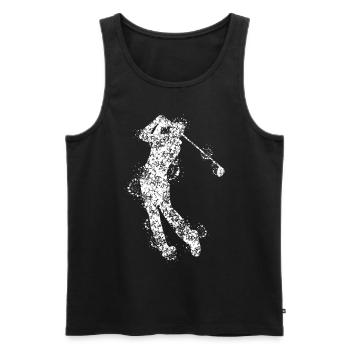 Golf Abschlag Golfspieler Golfer - Männer Premium Bio Tank Top - Schwarz - Vorne - Michal (187cm)