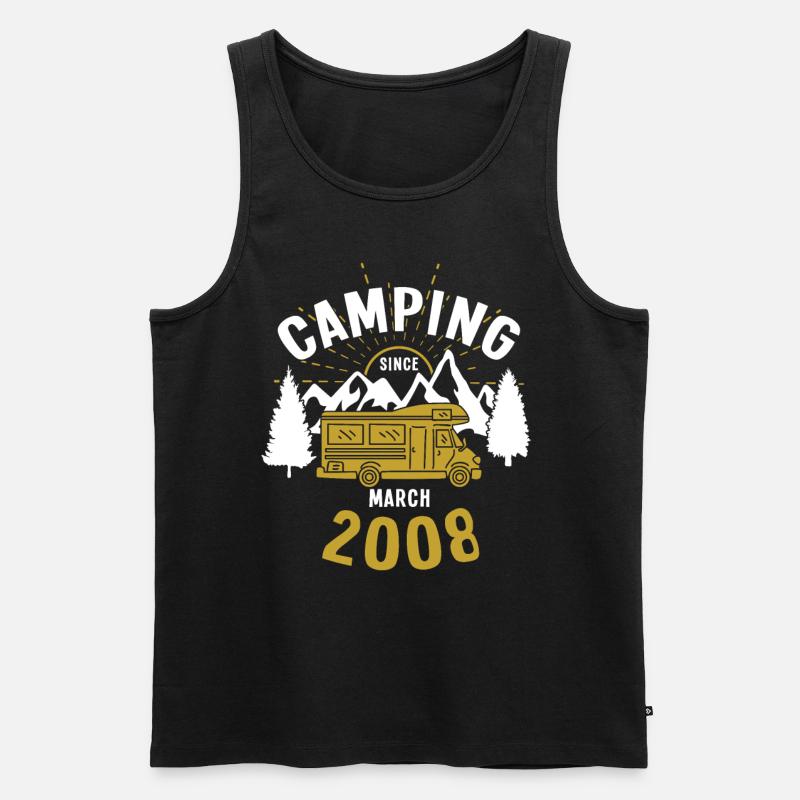 Camping since March 2008 - Männer Premium Bio Tank Top - Schwarz