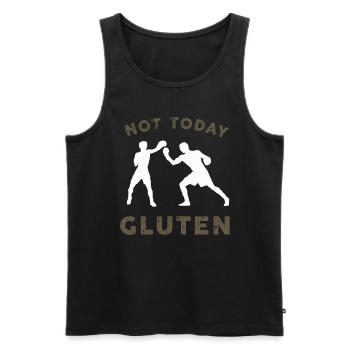 Drôle pas aujourd’hui sans gluten - Débardeur bio Premium Homme - noir - Devant - AI Model Male 178 light (178cm)