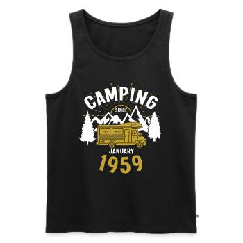 Geburtstag: Camping seit Januar 1959 Wohnmobil - Männer Premium Bio Tank Top - Schwarz - Vorne - Michal (187cm)