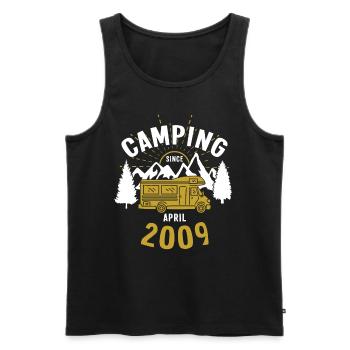 Geburtstag: Camping seit April 2009 Wohnmobil - Männer Premium Bio Tank Top - Schwarz - Vorne - Michal (187cm)