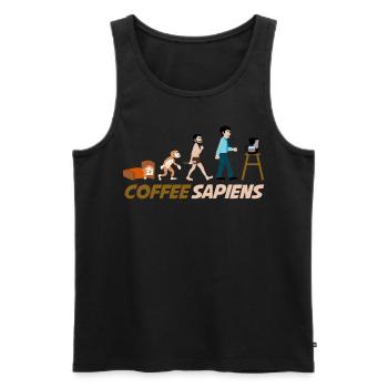 Kaffee Coffee Sapiens Kaffetrinker - Männer Premium Bio Tank Top - Schwarz - Vorne - AI Model Male 178 light (178cm)