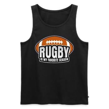 Rugby Joueurs de rugby Rugby Ballon - Débardeur bio Premium Homme - noir - Devant - AI Model Male 178 light (178cm)