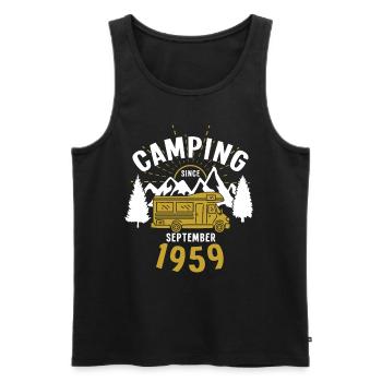 Geburtstag: Camping seit September 1959 Wohnmobil - Männer Premium Bio Tank Top - Schwarz - Vorne - Michal (187cm)