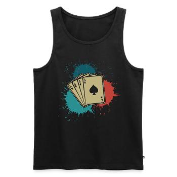 Poker Poker Cards Retro Poker Player - Débardeur bio Premium Homme - noir - Devant - AI Model Male 178 light (178cm)