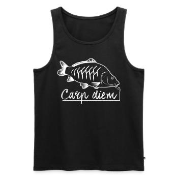 Carp Diem Carp Angler Fisherman - Men's Premium Organic Tank Top - black - Front - AI Model Male 178 light (178cm)