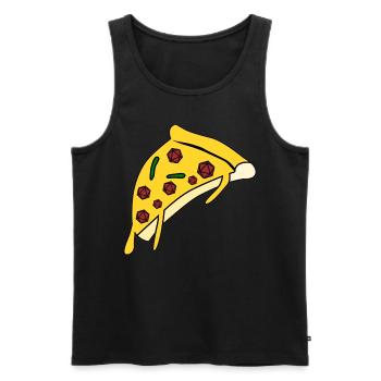 RPG D20 Würfel Pizza Tabletop - Männer Premium Bio Tank Top - Schwarz - Vorne - AI Model Male 178 light (178cm)