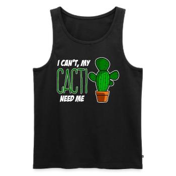 Kaktus Garten Gärtner Kakteen - Männer Premium Bio Tank Top - Schwarz - Vorne - AI Model Male 178 light (178cm)