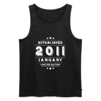 Birthday in January 2011 - January - Men's Premium Organic Tank Top - black - Front - Michal (187cm)