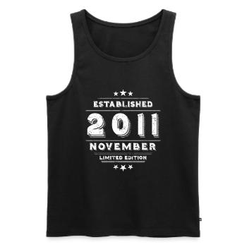 Birthday in November 2011 - November - Men's Premium Organic Tank Top - charcoal grey - Front - Alexander (188cm)