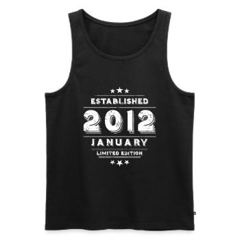 Birthday in January 2012 - January - Men's Premium Organic Tank Top - black - Front - Michal (187cm)
