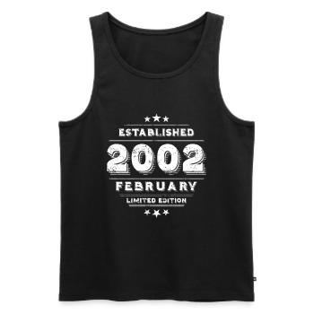 Birthday in February 2002 - February - Men's Premium Organic Tank Top - black - Front - Michal (187cm)