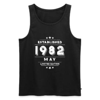 Geburtstag im Mai 1982 - May - Männer Premium Bio Tank Top - Schwarz - Vorne - AI Model Male 178 light (178cm)